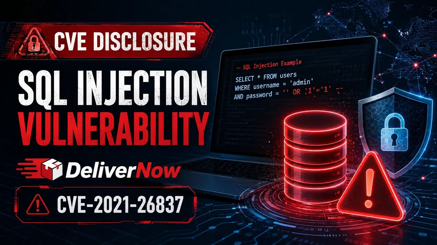 SqlNow: SQL Injection in DeliverNow: CVE-2021-26837